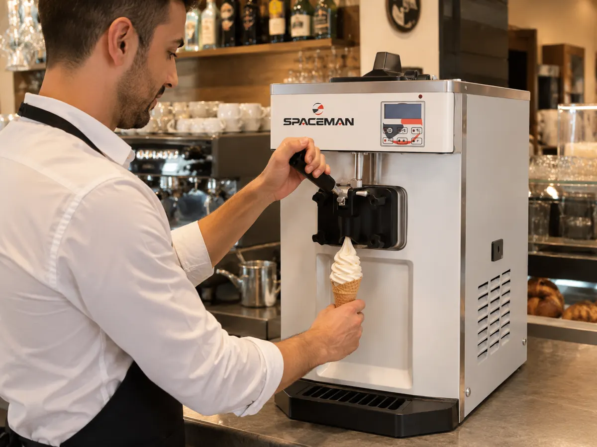 Spaceman Softeismaschine im Café